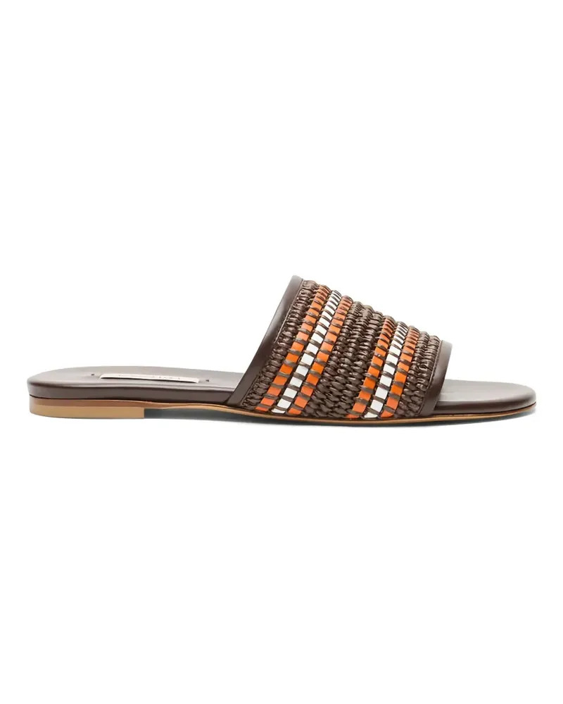 Casadei braided leather flat sandals - Braun Braun
