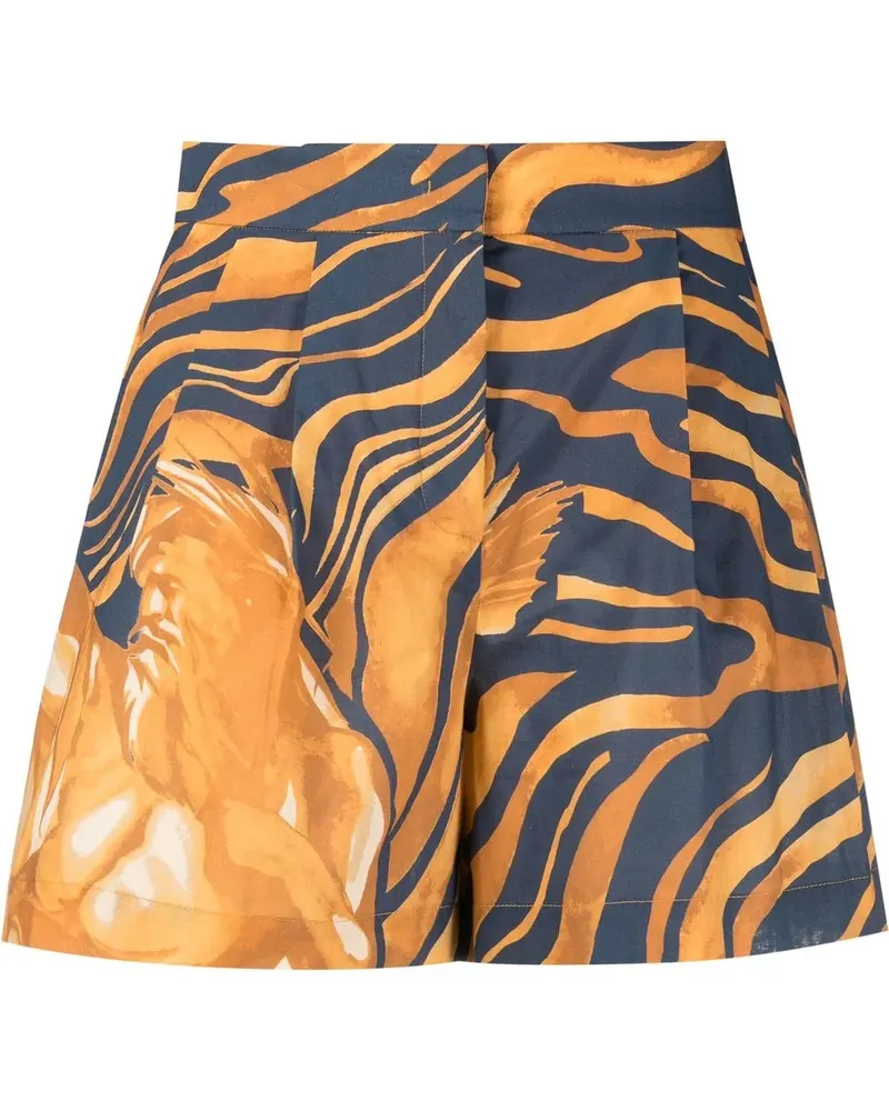 Alberta Ferretti Shorts mit Wirbel-Print - Gelb Gelb