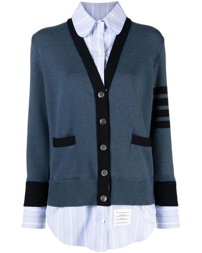 Thom Browne Cardigan mit V-Ausschnitt - Blau Blau