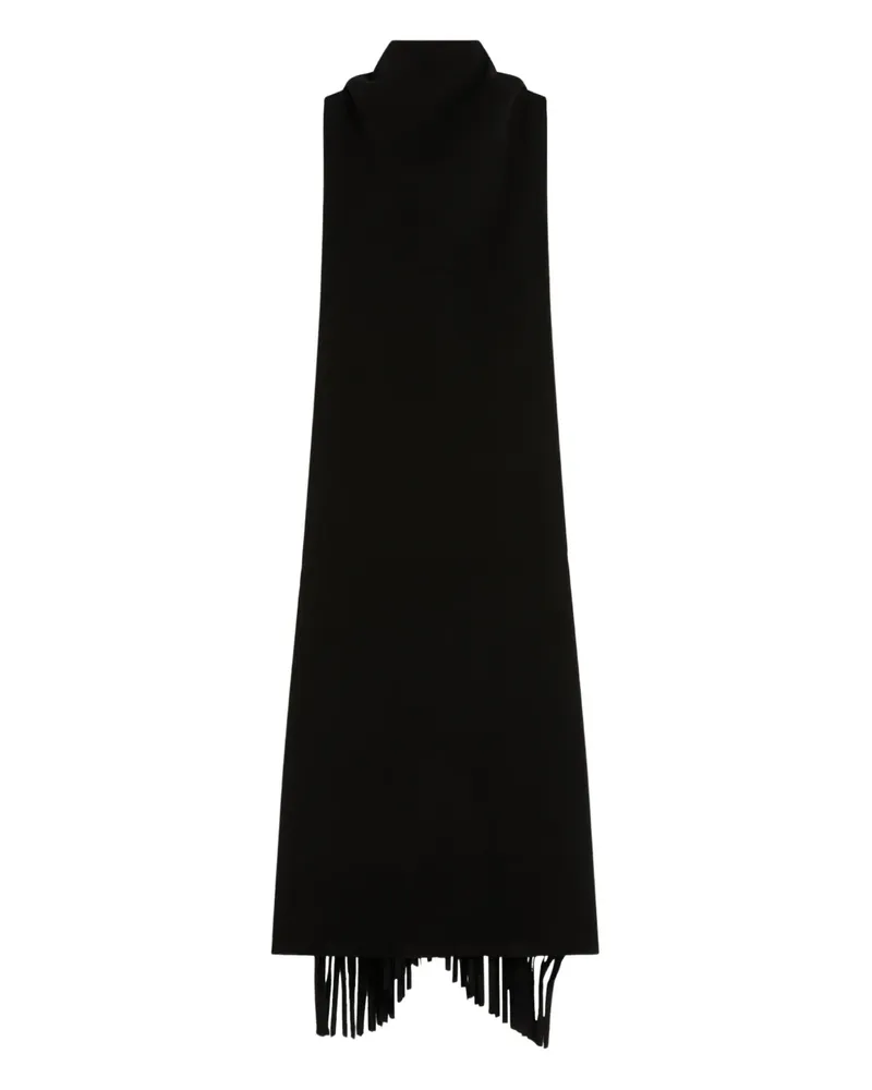 Max Mara Kleid mit Fransen - Schwarz Schwarz