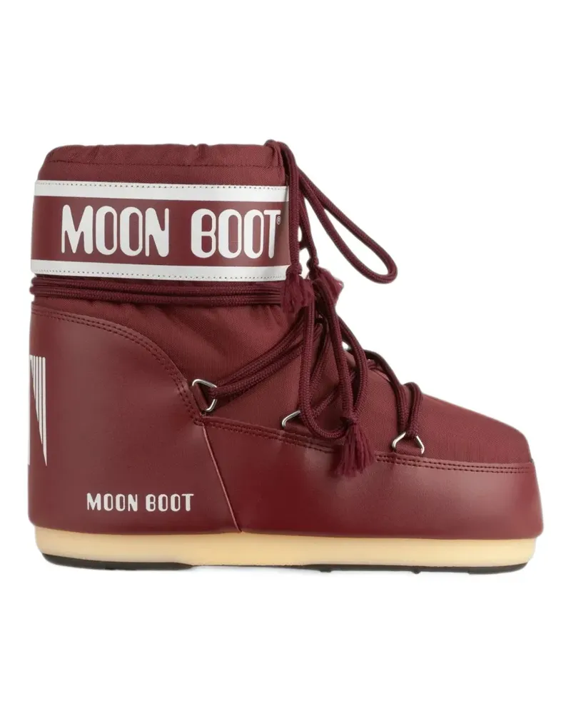 Moon Boot Icon Low burgundy nylon boots - Rot Rot