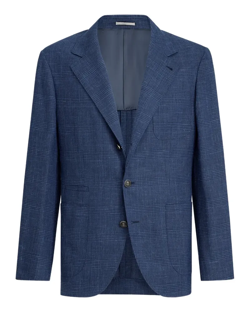 Brunello Cucinelli Blazer mit Prince of Wales-Karo - Blau Blau
