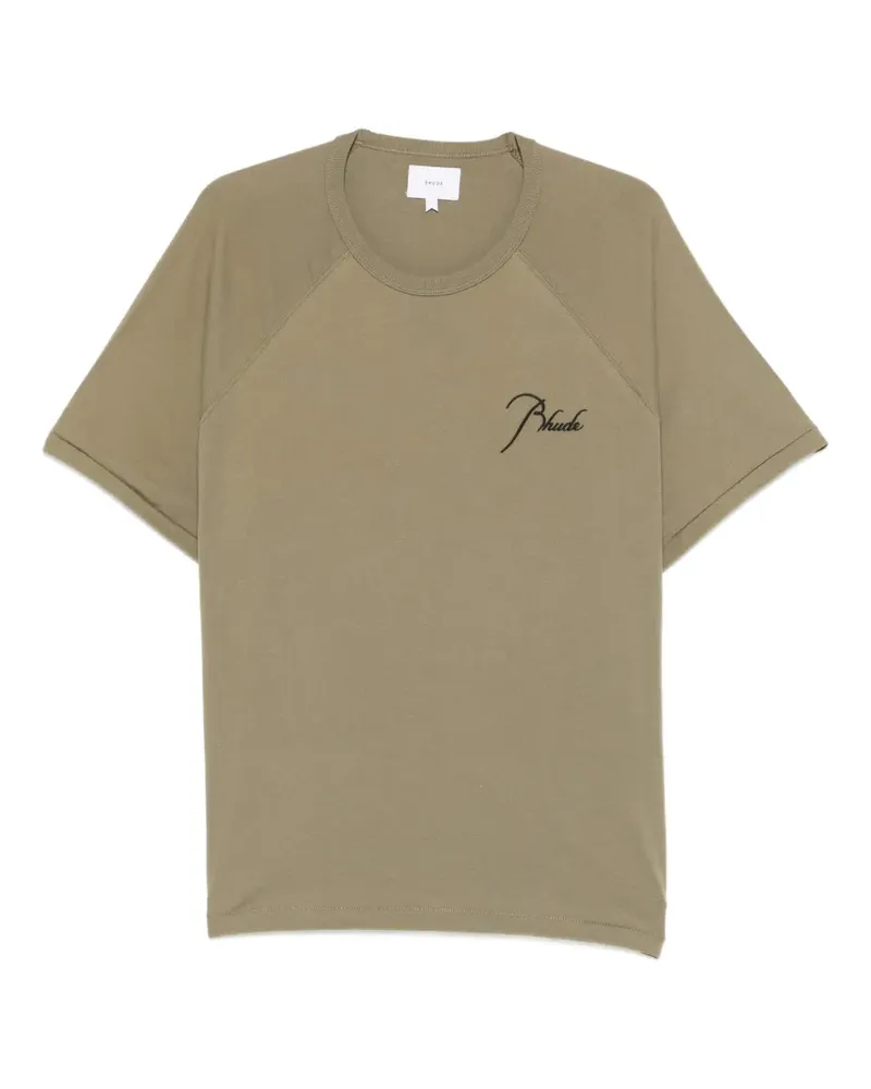RHUDE T-Shirt mit Raglanärmeln - Grün Grün