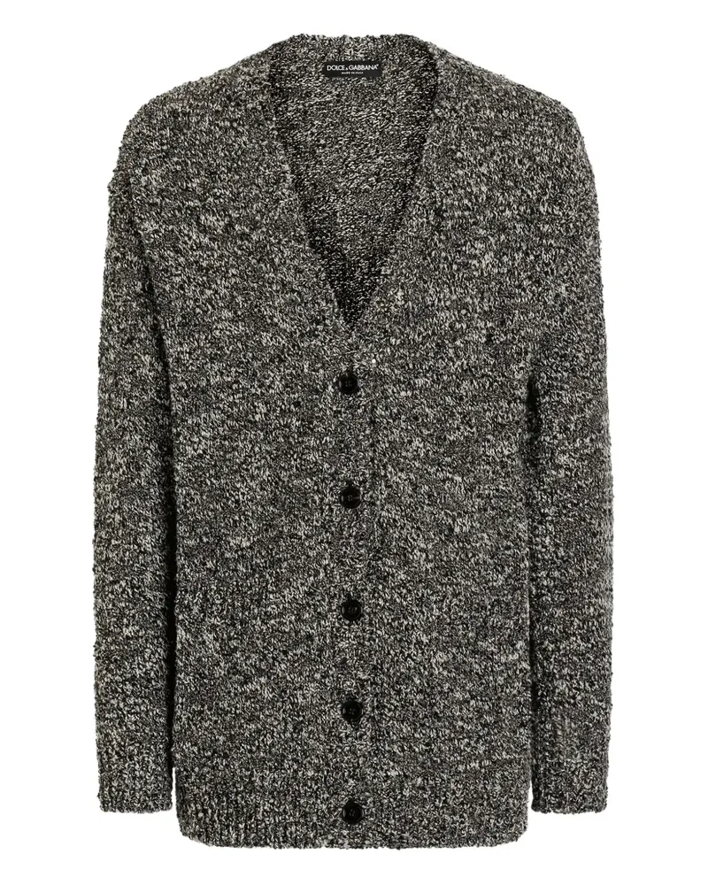 Dolce & Gabbana Cardigan aus meliertem Strick - Schwarz Schwarz