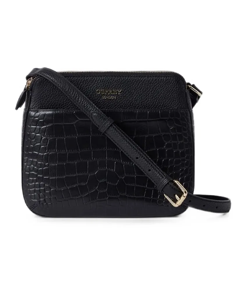 Osprey Kellie croc-effect crossbody bag - Schwarz Schwarz