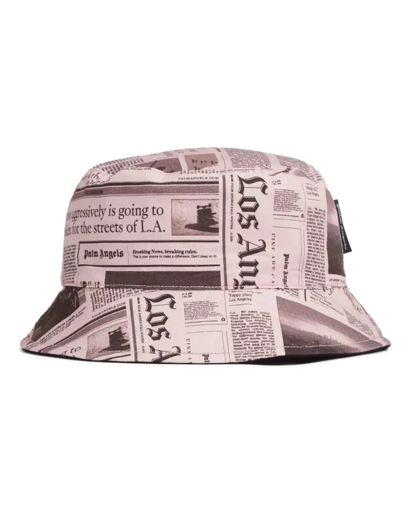 Palm Angels Fischerhut mit Zeitungs-Print - 1030 BLACK-PINK 1030