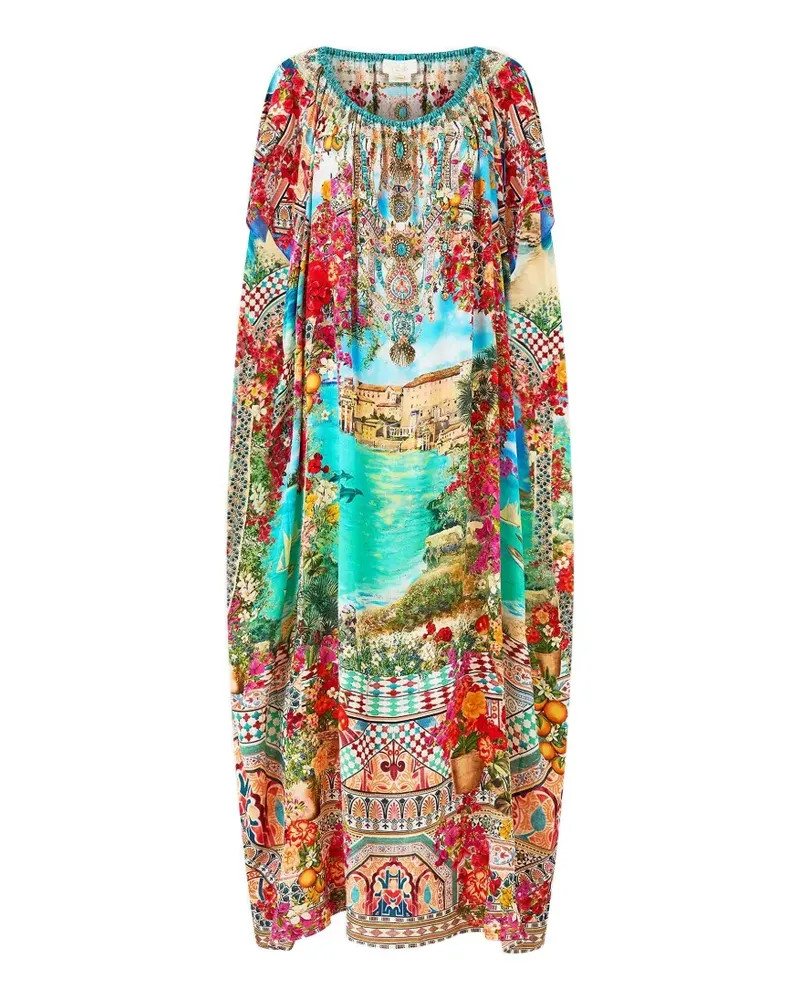Camilla Schulterfreier Kaftan - Blau Blau