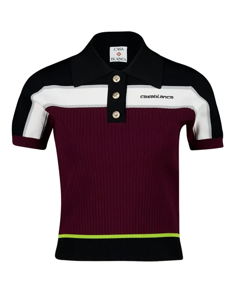Casablanca Paris Poloshirt mit Streifendetail - Rot Rot