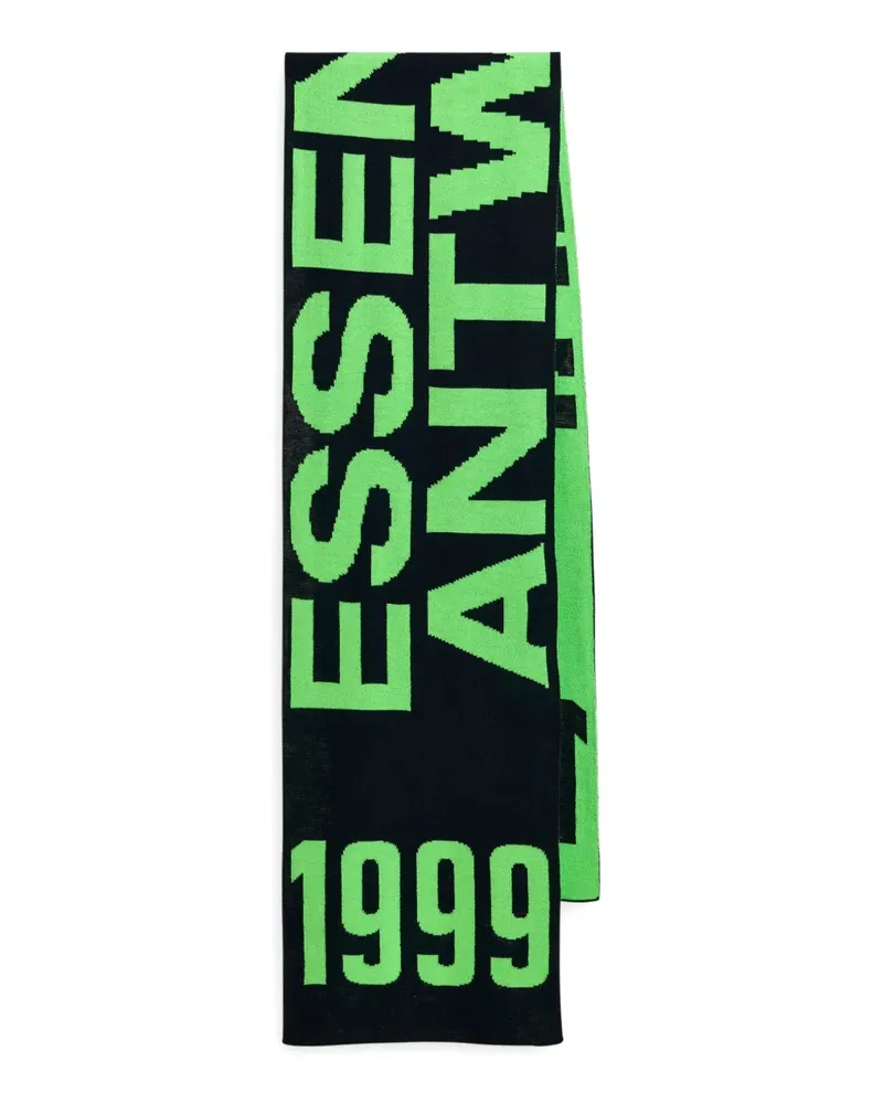Essentiel Intarsien-Schal mit Logo - Blau Blau