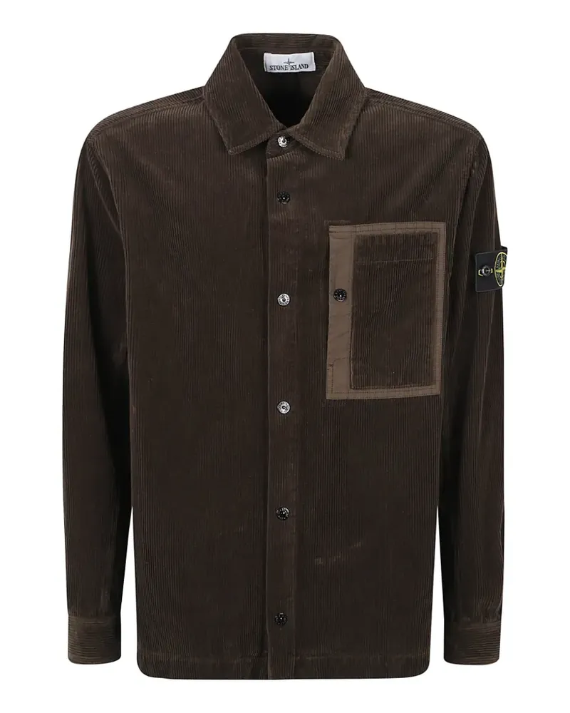 Stone Island 1200016 Hemdjacke aus Bio-Baumwolle - Braun Braun