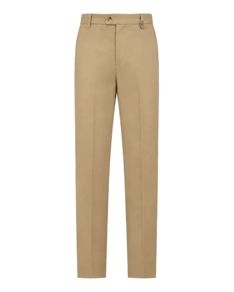 Philipp Plein Hose mit Logo-Schild - Nude Nude