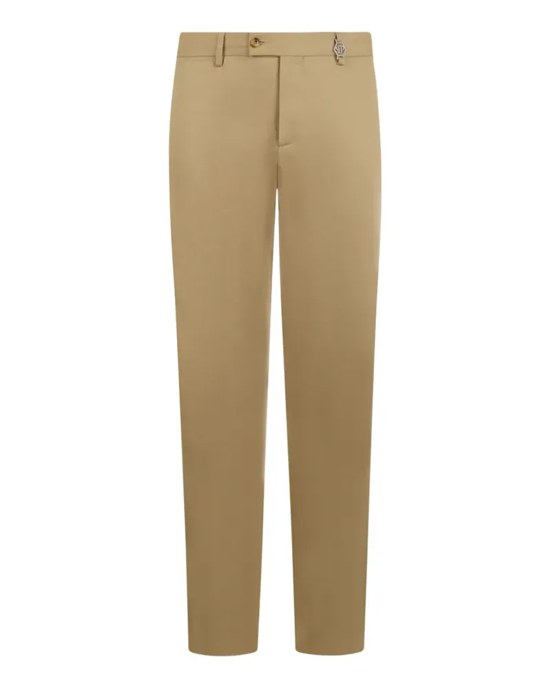 Philipp Plein Hose mit Logo-Schild - Nude Nude