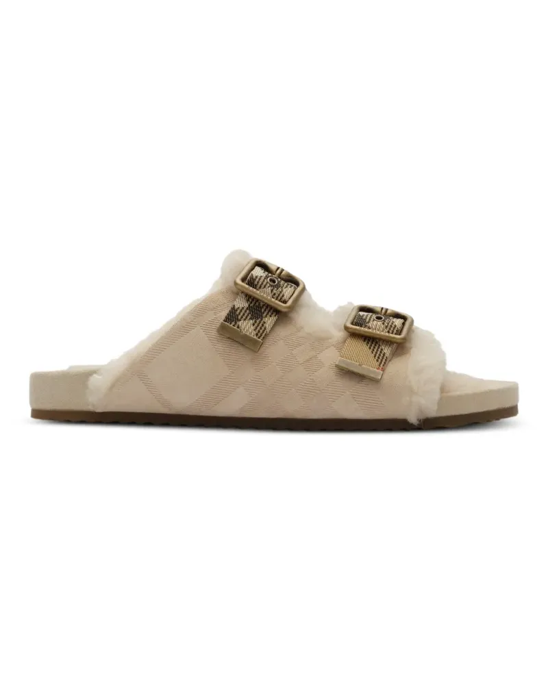 Burberry Urchin Sandalen mit Shearling - Nude Nude