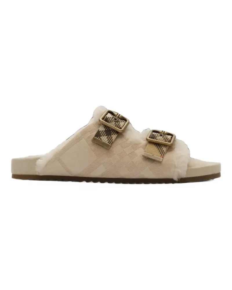 Burberry Urchin Sandalen mit Shearling - Nude Nude