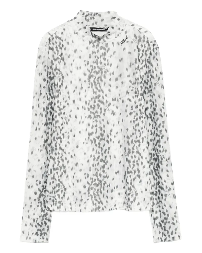 Karl Lagerfeld Bluse mit Stehkragen - Weiß Weiß