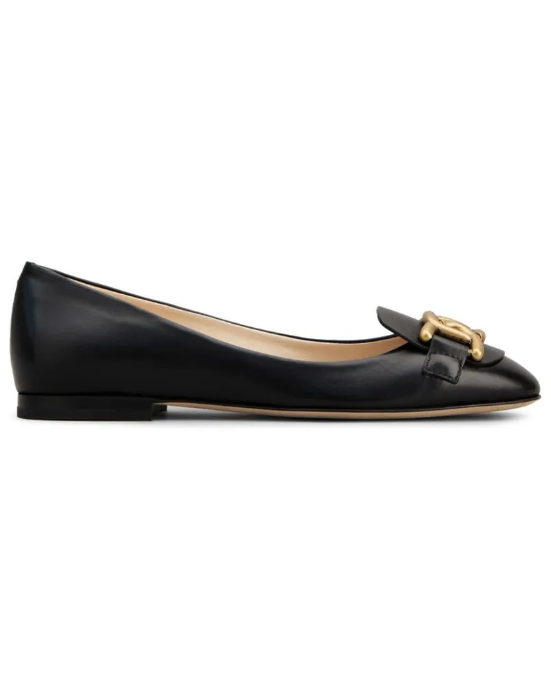 TOD'S Ballerinas mit Logo-Schild - Schwarz Schwarz