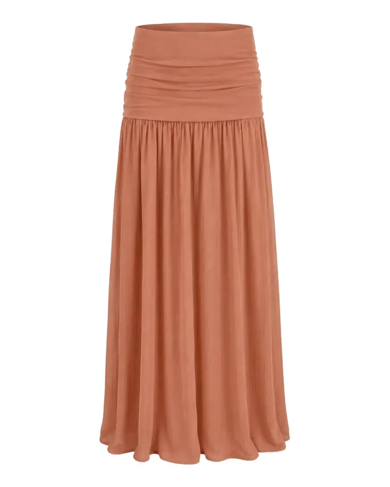 Petar Petrov Late Bloom ruched maxi skirt - Orange Orange