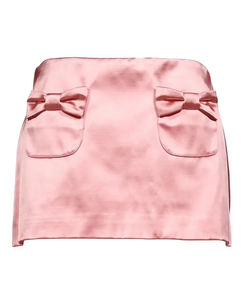 Sandy Liang bow-embellished satin skirt - Rosa Rosa
