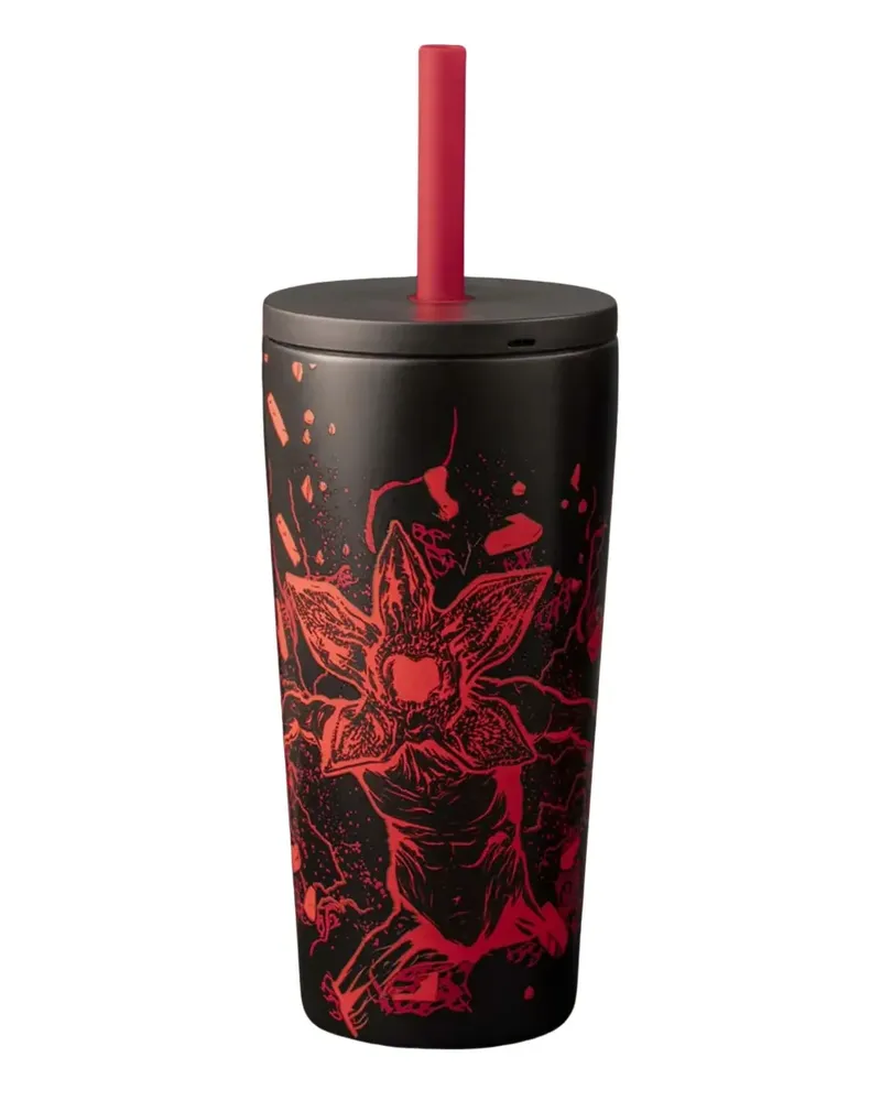 Bialetti x Netflix Stranger Things Stroh-Trinkglas (600ml) - Schwarz Schwarz
