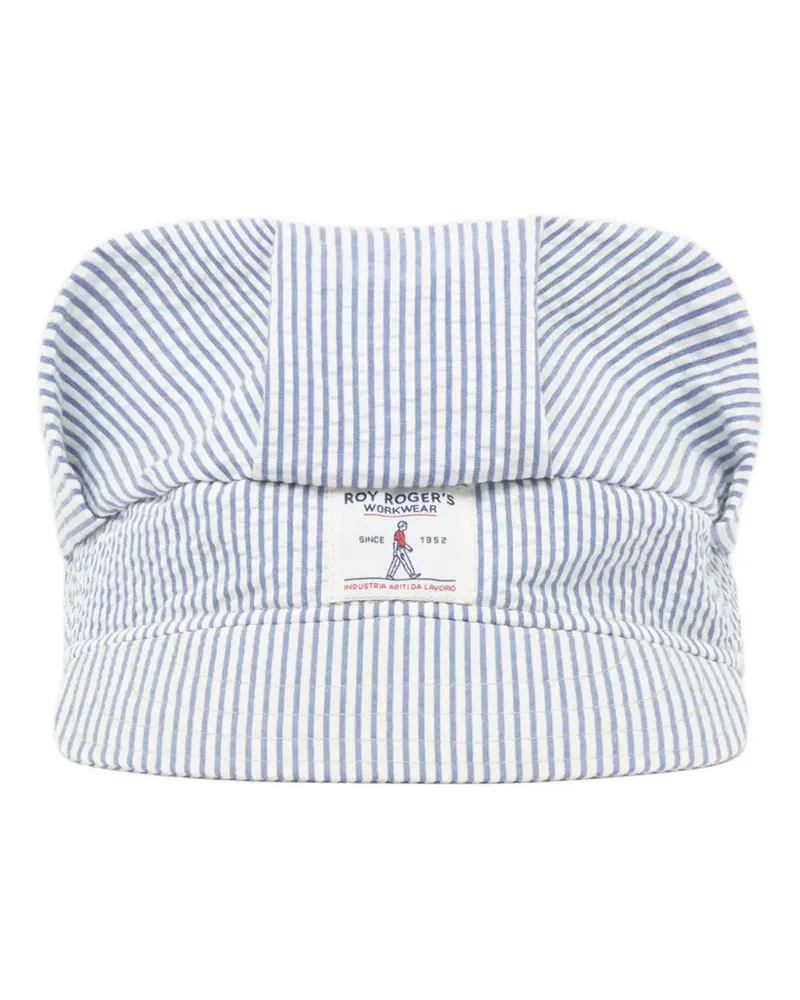 Engineered Garments Gestreifter Seersucker-Hut - Blau Blau