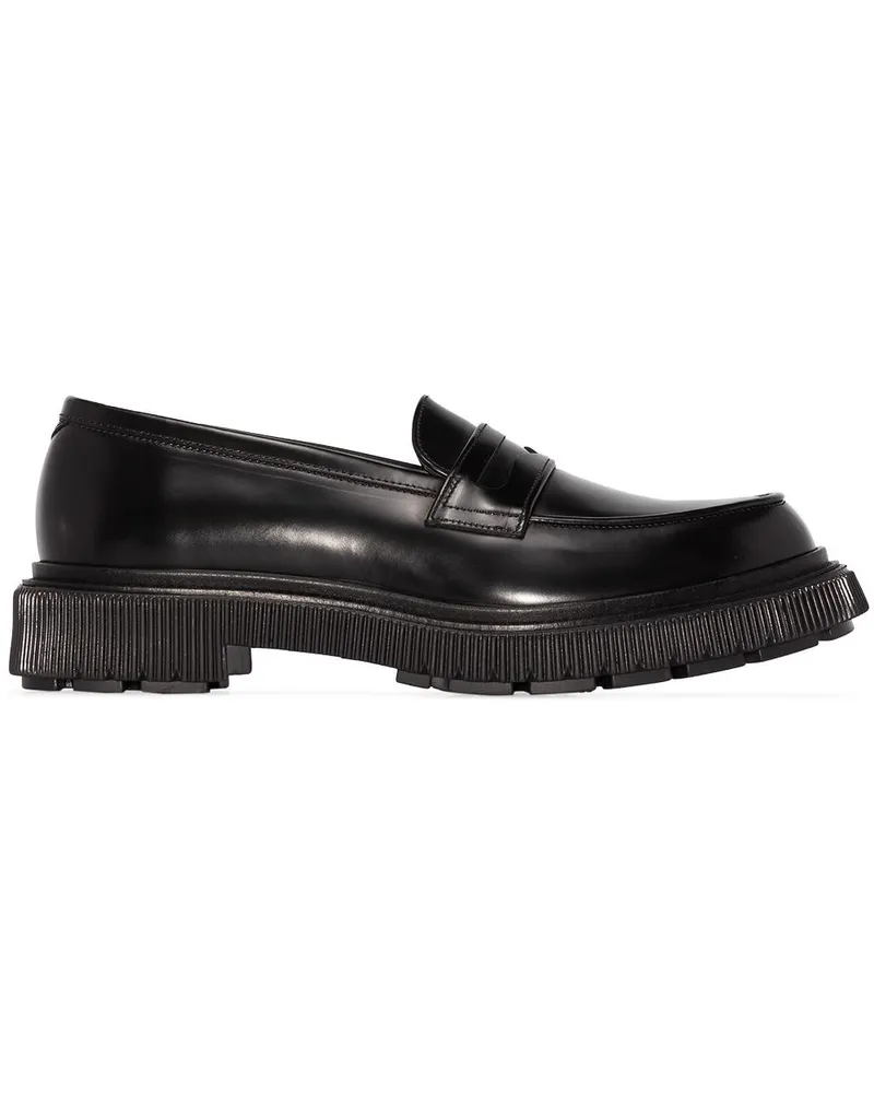 Adieu Paris Klassische Penny-Loafer Schwarz