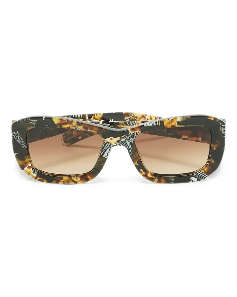 FLATLIST Norma Safari rectangle-frame sunglasses - Braun Braun