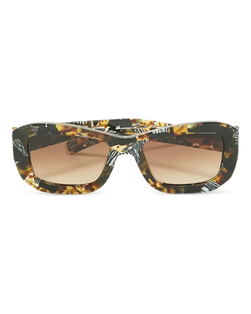 FLATLIST Norma Safari rectangle-frame sunglasses - Braun Braun
