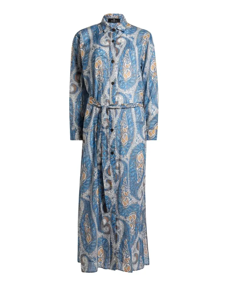 Etro Hemdkleid mit Paisley-Print - Blau Blau