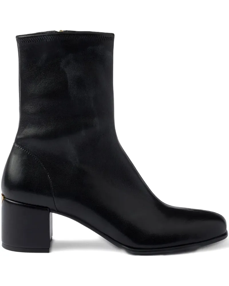 Prada Stiefel mit Blockabsatz und Reißverschluss 55mm - Schwarz Schwarz