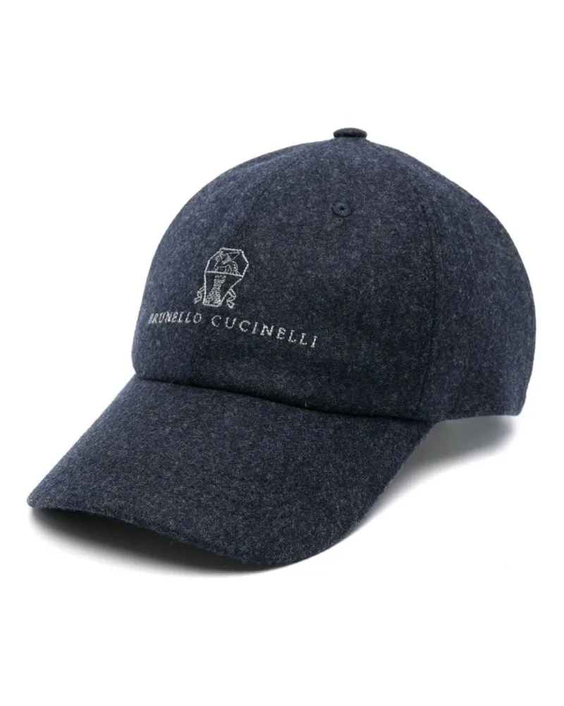 Brunello Cucinelli Baseballkappe mit Logo-Stickerei - Blau Blau
