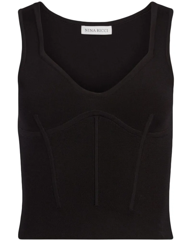 Nina Ricci Tanktop mit Corsage Schwarz