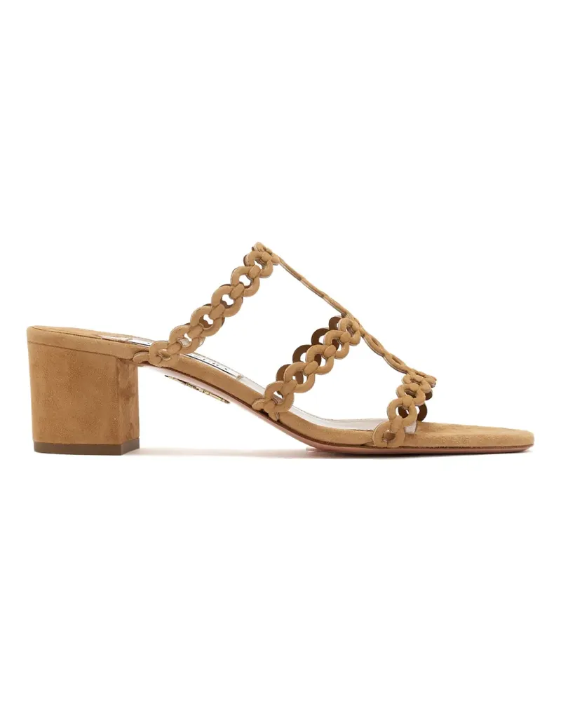Aquazzura Mules mit verschlungenen Riemen - Nude Nude