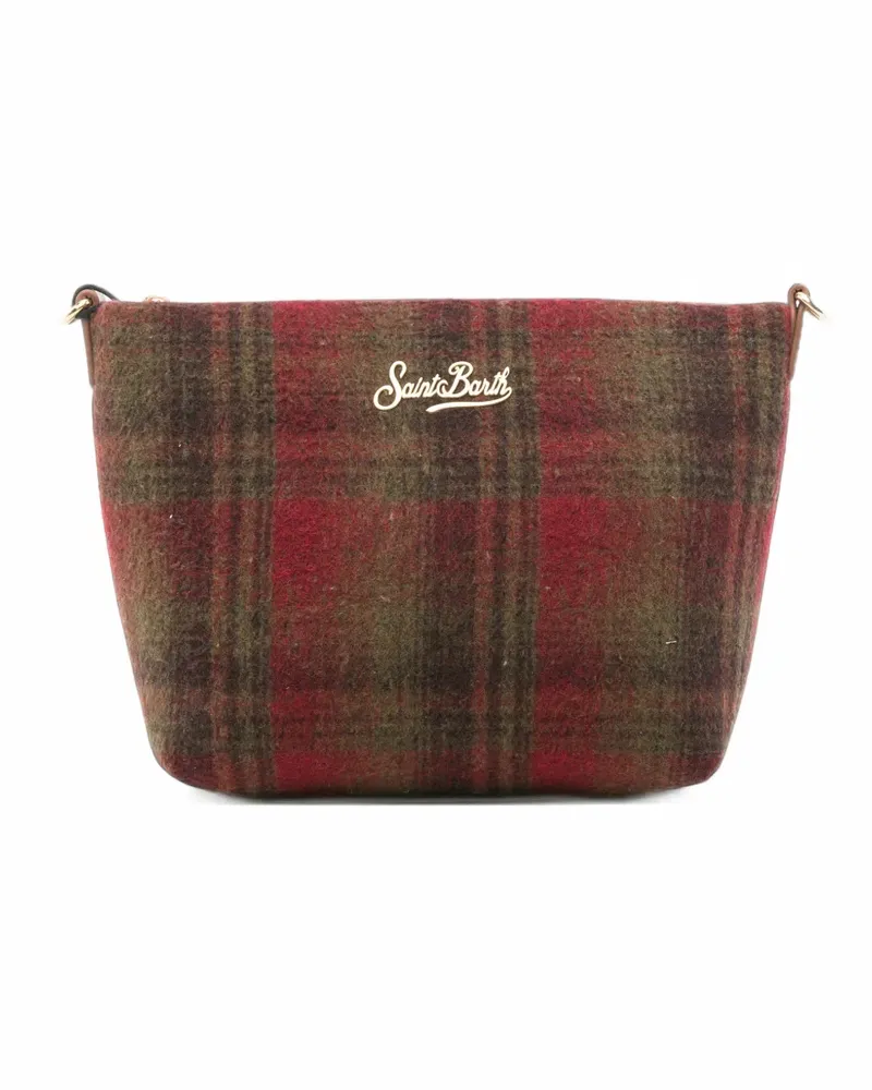 MC2 Saint Barth Aline Schultertasche mit Karomuster - Rot Rot