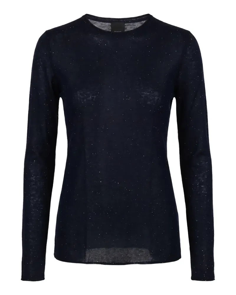 Pinko glitter-embellished long-sleeve sweater - Blau Blau