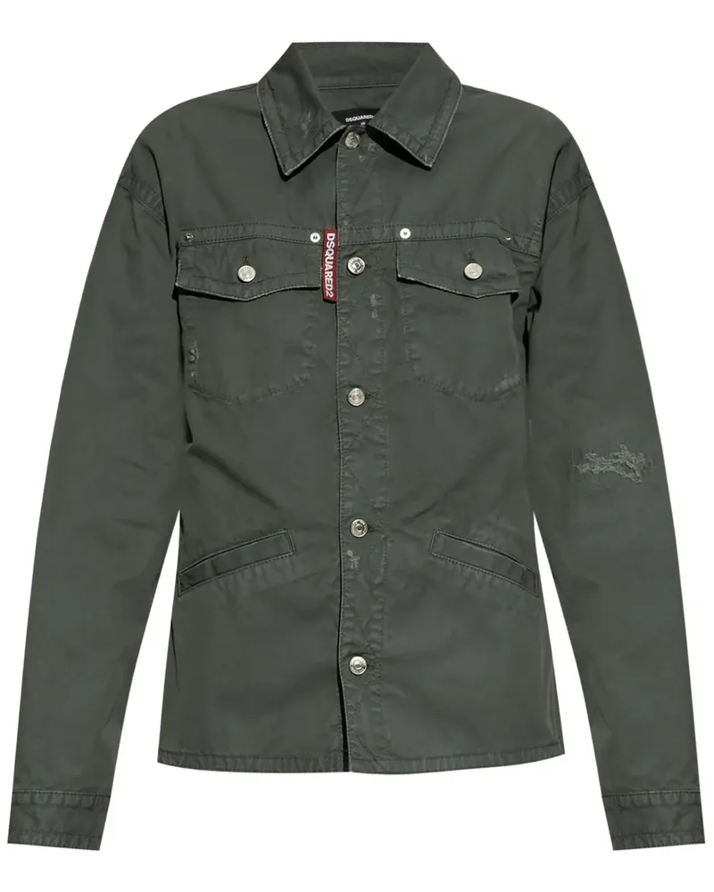 Dsquared2 Hemd im Distressed-Look - Grün Grün