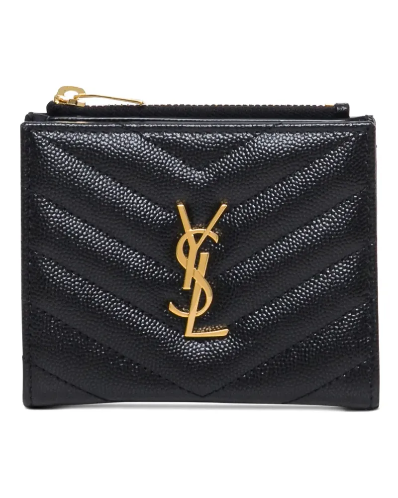 Saint Laurent Cassandre quilted logo wallet - Schwarz Schwarz