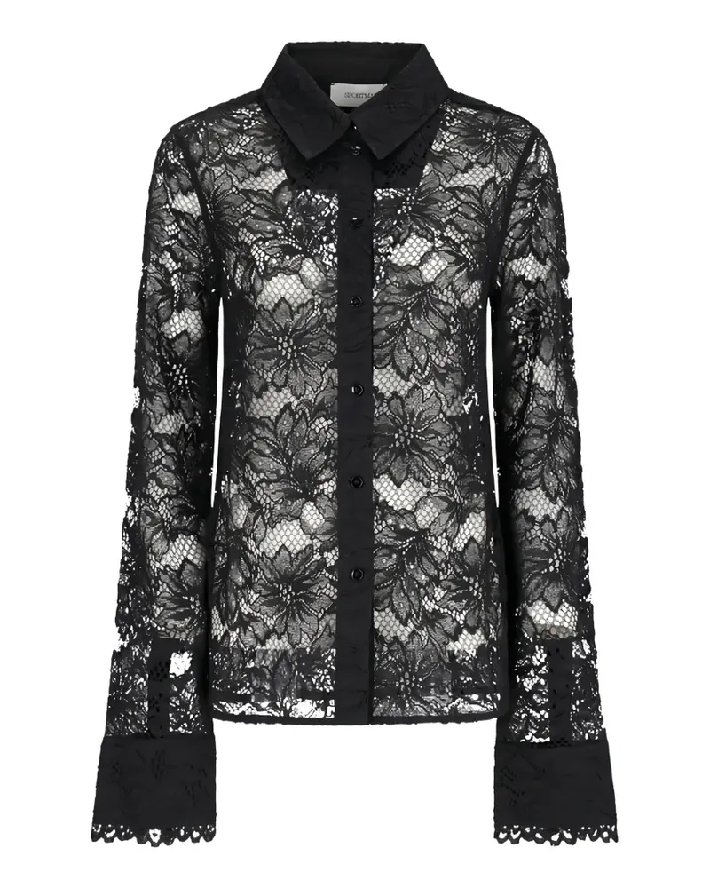 SPORTMAX floral-lace shirt - Schwarz Schwarz