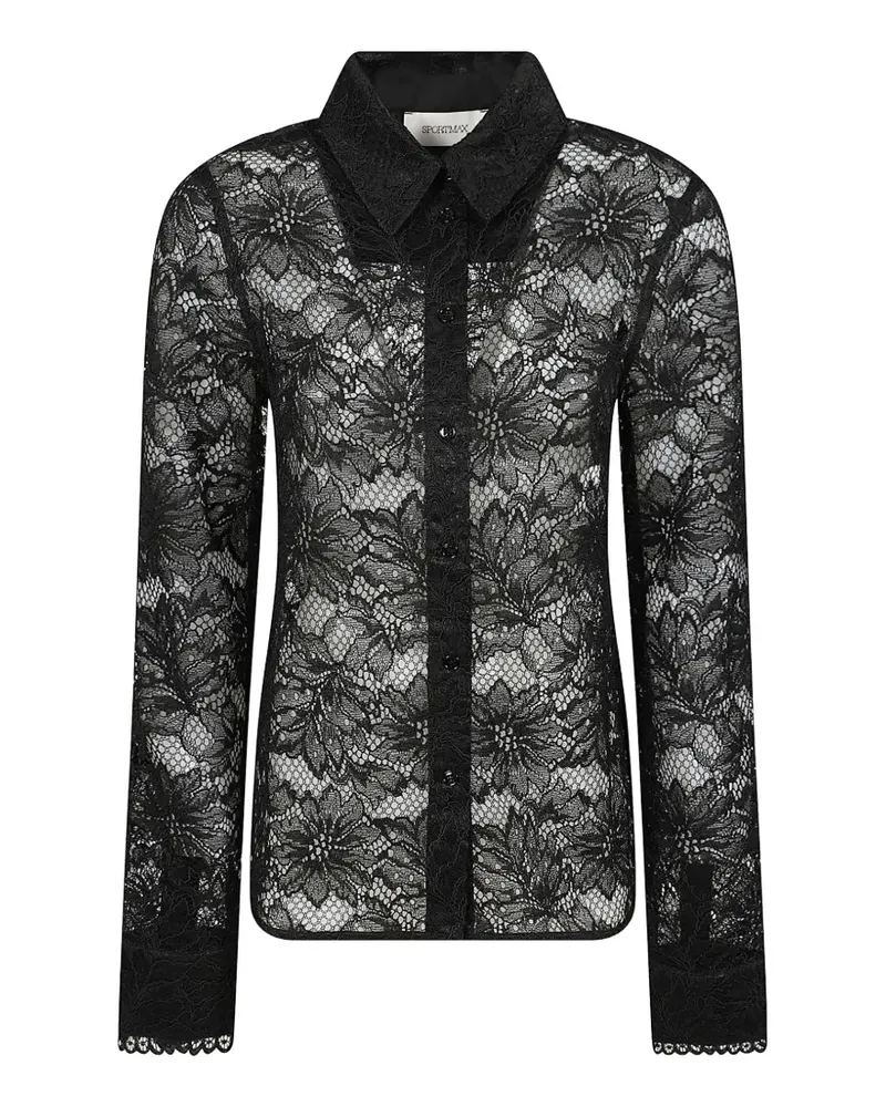 SPORTMAX floral-lace shirt - Schwarz Schwarz