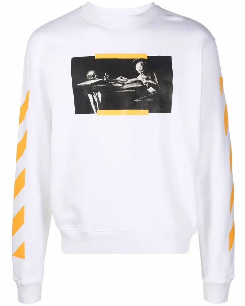 OFF-WHITE Sweatshirt mit Caravaggio-Print - Weiß Weiß