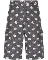 Dolce & Gabbana Cargo-Shorts mit Logo-Print Schwarz