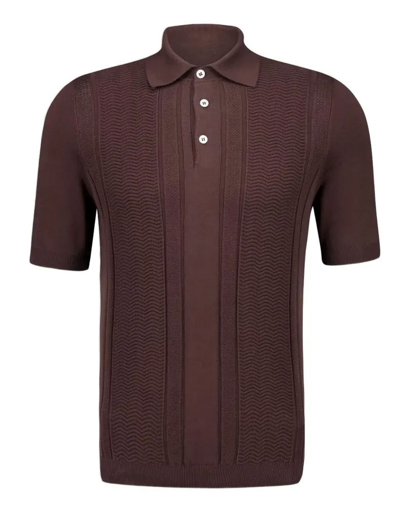 Brunello Cucinelli Poloshirt mit Jacquardmuster - Braun Braun
