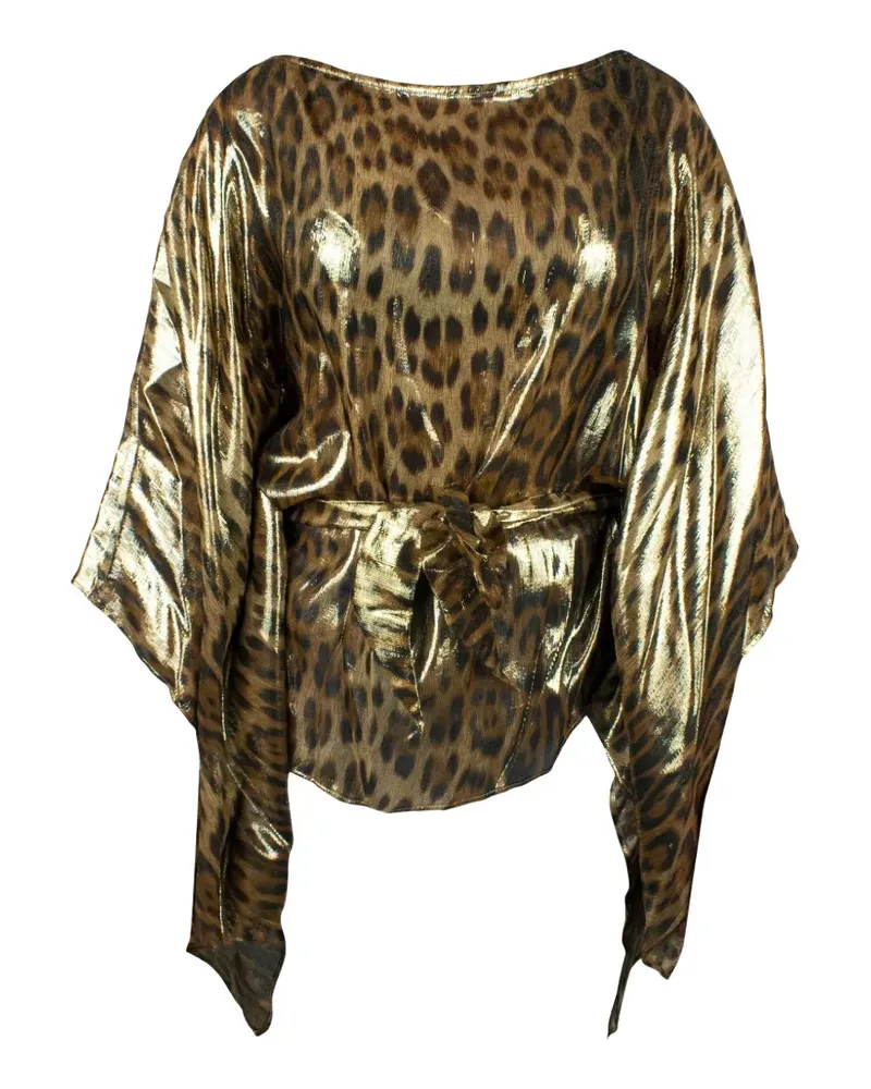Roberto Cavalli Kaftan mit Leoparden-Print - Gold Gold