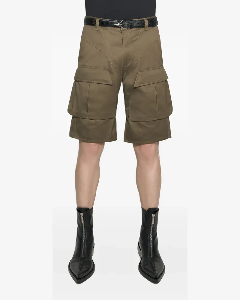 Thierry Mugler Cargo-Shorts mit Schnallenriemen - Grün Grün