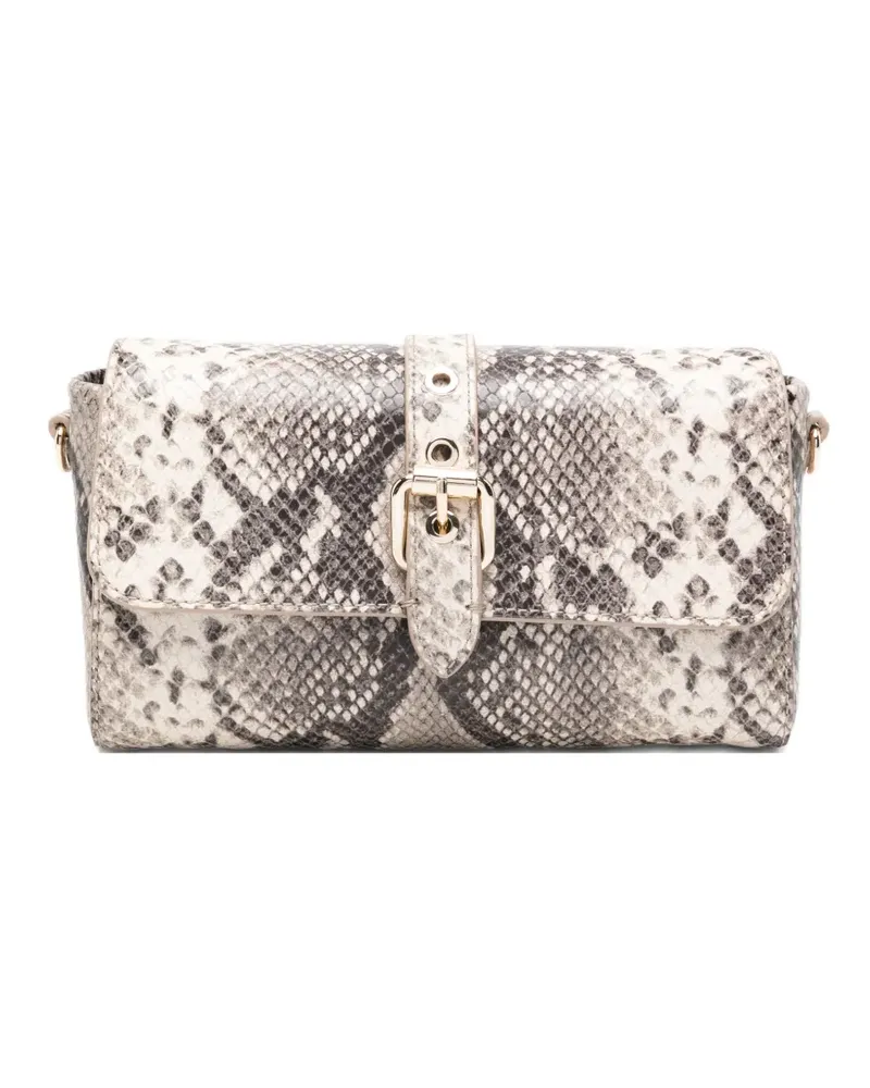 Maje snake-effect buckle-detail cross body bag - Nude Nude