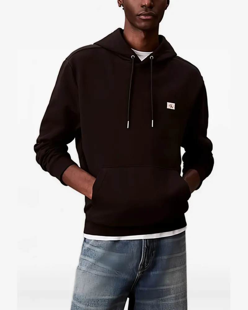 Calvin Klein Hoodie mit Logo-Patch - Schwarz Schwarz