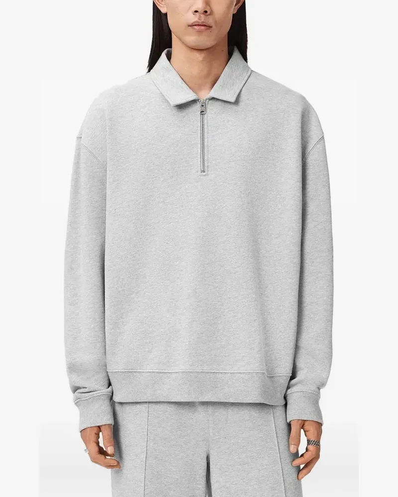 AllSaints zip-collared polo shirt - Grau Grau