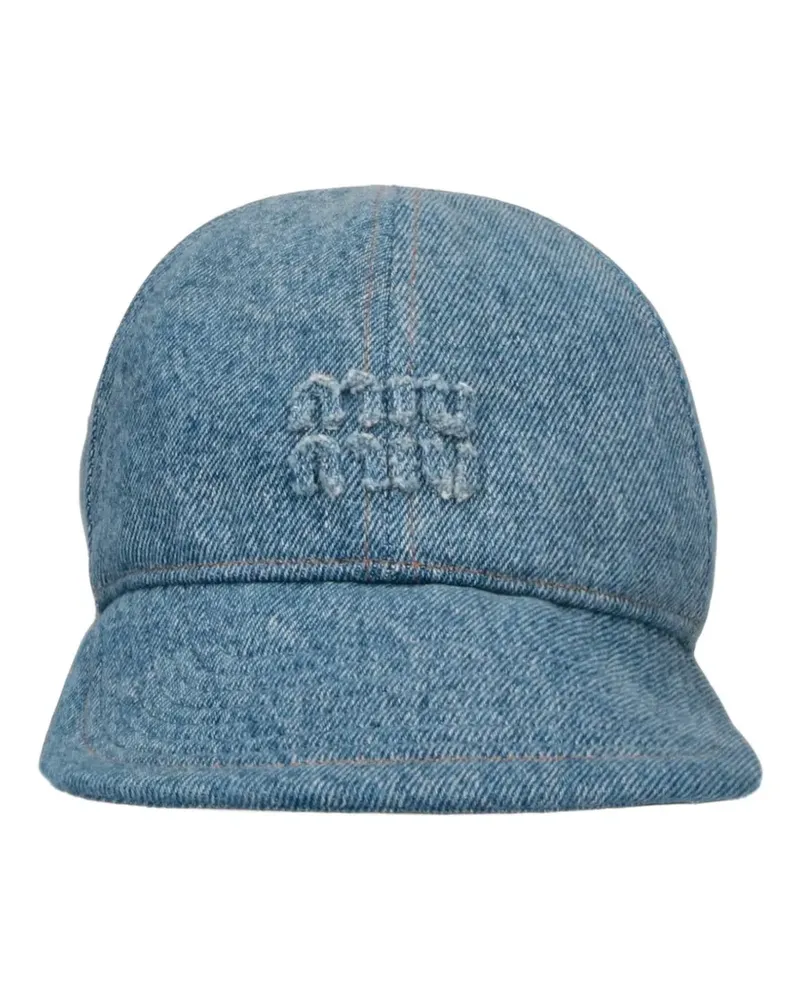Miu Miu washed denim baseball cap - Blau Blau