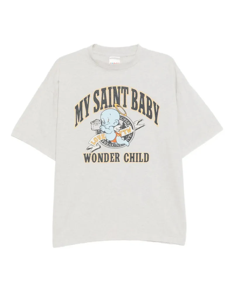 SAINT MXXXXXX T-Shirt mit grafischem Print - Grau Grau