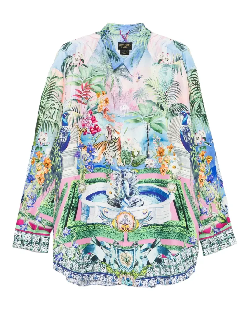 Camilla Hemd mit Animal-Print - Blau Blau