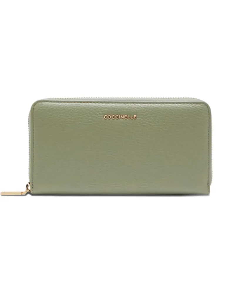 Coccinelle leather zip wallet - Grün Grün